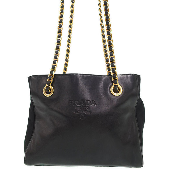 Prada Chain Shoulder Bag Black - Picture 1 of 9